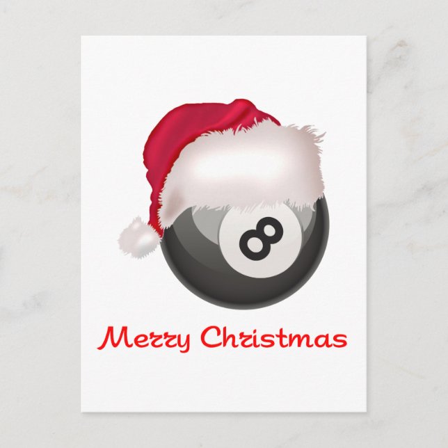 PoolChick Merry Christmas Santaball Holiday Postcard (Front)