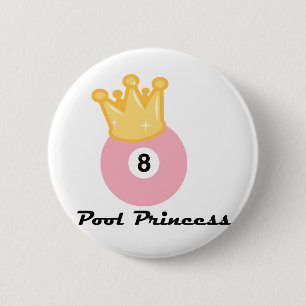 PoolChick Pool Princess 2 Inch Round Button