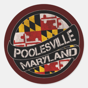 Poolesville Maryland flag grunge stickers