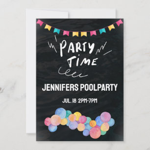 Poolparty Party Time  Invitation