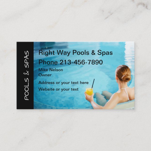 Pools And Spas Business Card (Front)