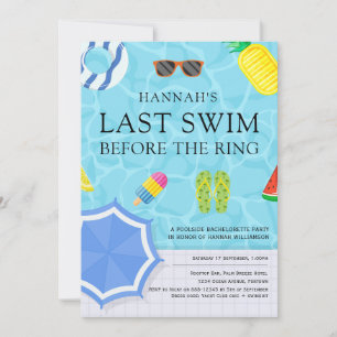 Poolside Bachelorette Party Invitation