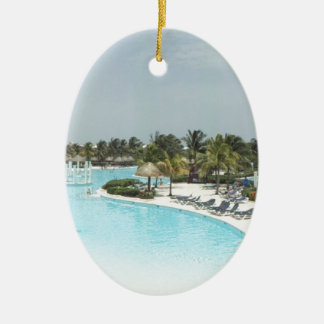 poolside ceramic ornament