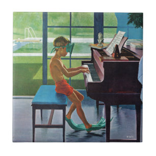Poolside Piano Practice Tile