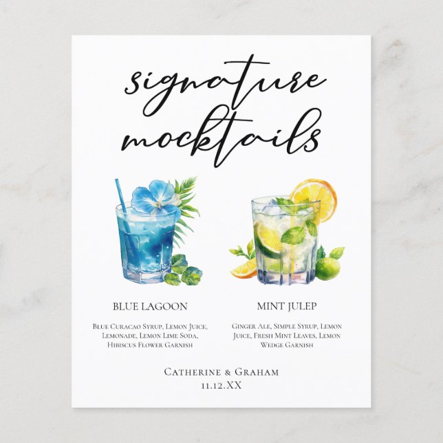 Poolside Signature Mocktails Summer Menu (Back)