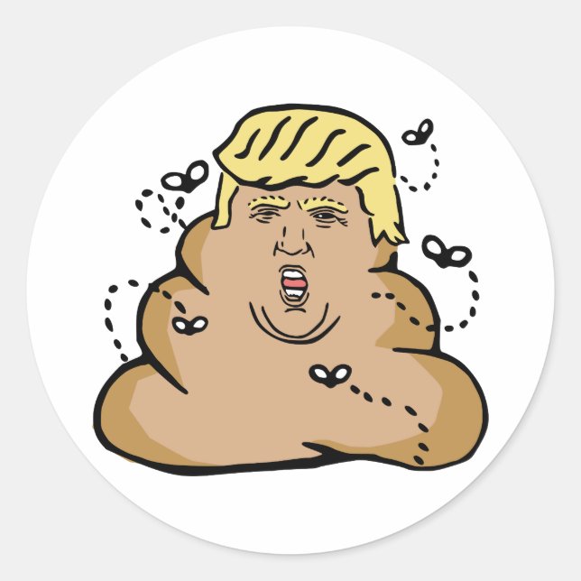 poop donald trump classic round sticker (Front)