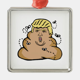 poop donald trump metal ornament