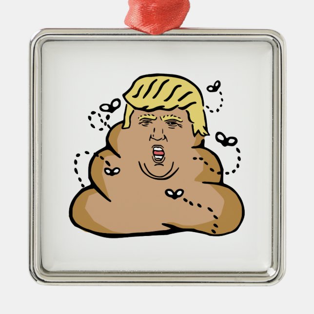 poop donald trump metal ornament (Front)