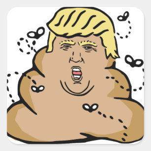 poop donald trump square sticker