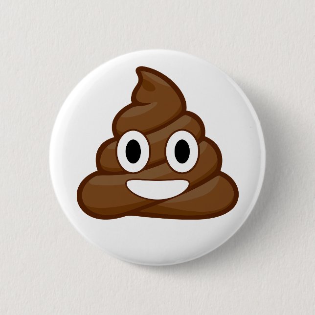 poop emoji 2 inch round button (Front)