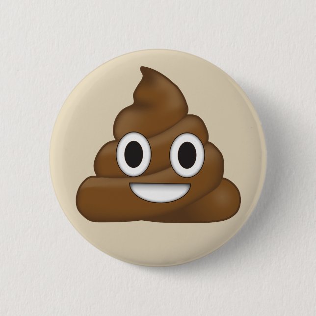 Poop Emoji 2 Inch Round Button (Front)