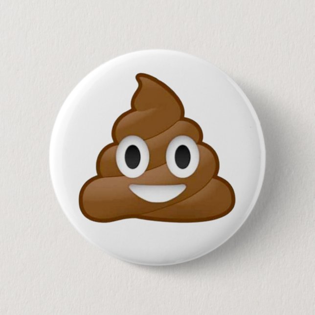 Poop emoji 2 inch round button (Front)