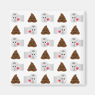poop emoji and toilet tissue paper magnet