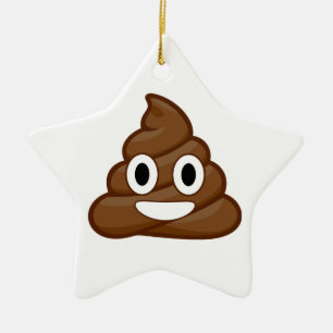 poop emoji ceramic ornament