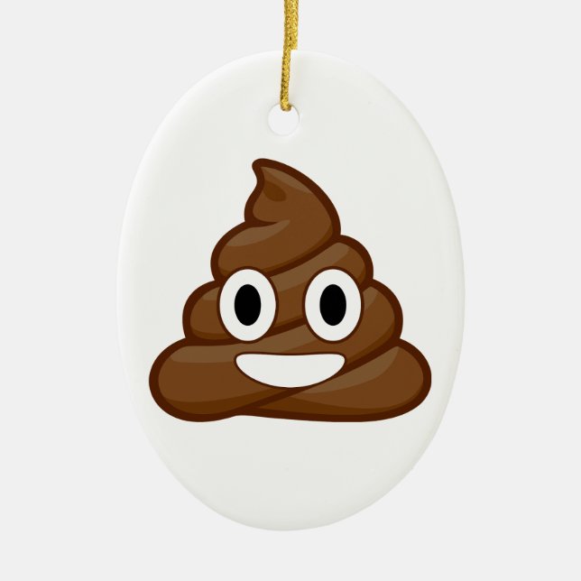 poop emoji ceramic ornament (Front)