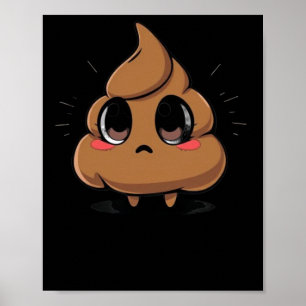 Poop Emoji Chibi Sticker Poster