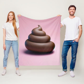 Poop Emoji Fleece Blanket