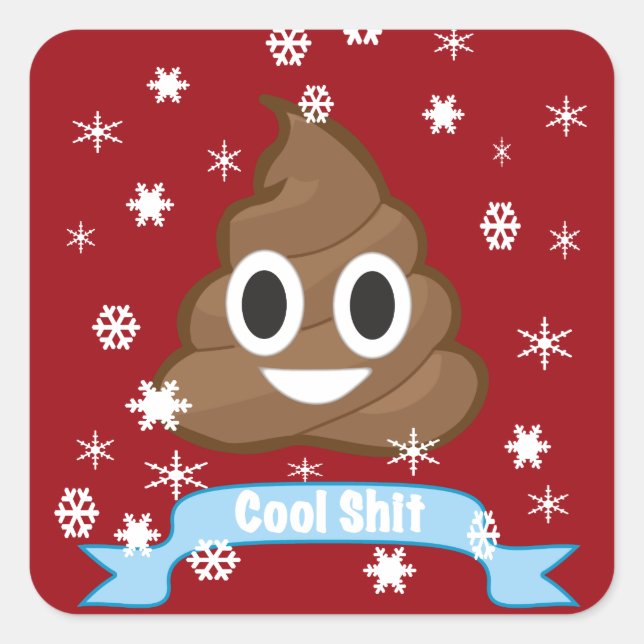 Poop Emoji Funny Christmas sticker (Front)