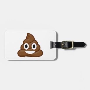 poop emoji luggage tag
