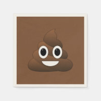 Poop Emoji Paper Napkins, Standard Cocktail