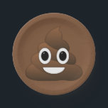 Poop Emoji Paper Plates, 7" Plate<br><div class="desc">Poopy emoji paper plates for parties and birthdays.</div>
