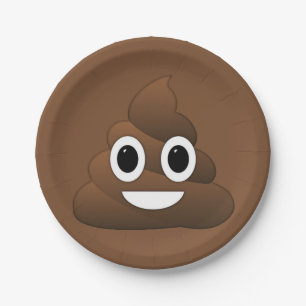 Poop Emoji Paper Plates, 7" Plate