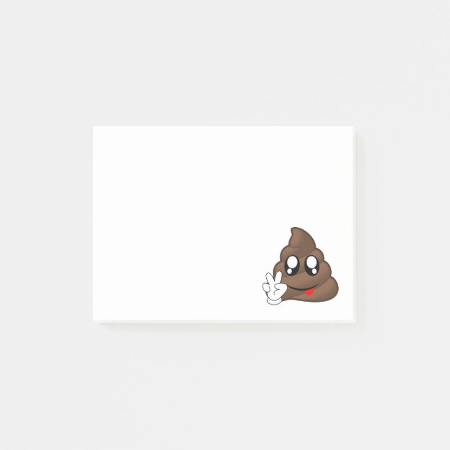 Poop Emoji Peace Sign Hands Post-it Notes (Front)