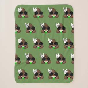 Poop Emoji Rock On Sherpa Blanket