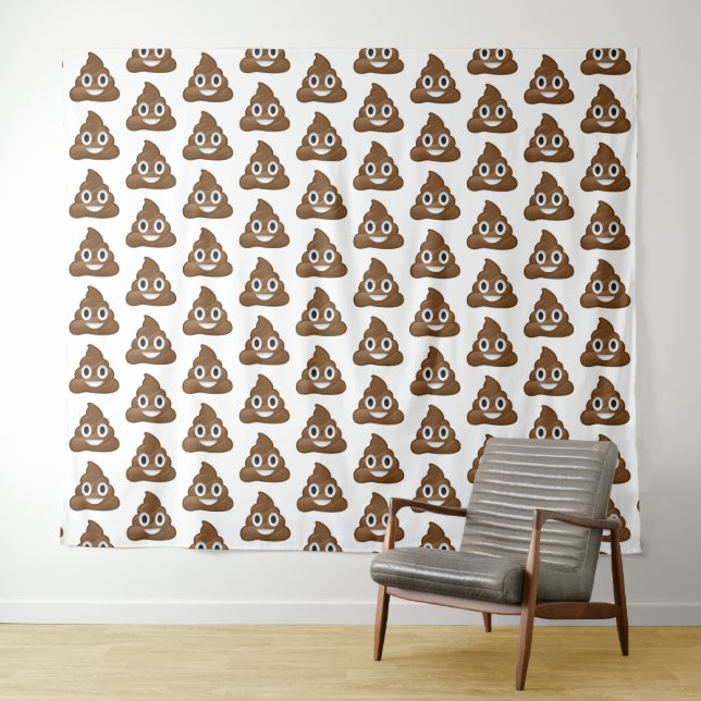 Poop emoji tapestry (In Situ (Horizontal))