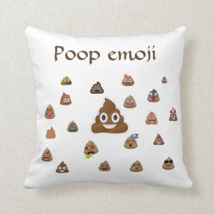 Poop Emoji Throw Pillow