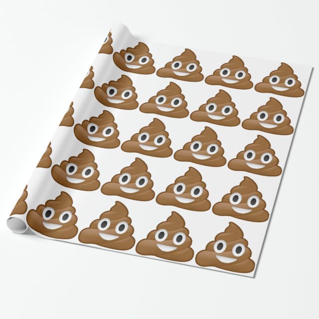 Poop emoji wrapping paper (Unrolled)
