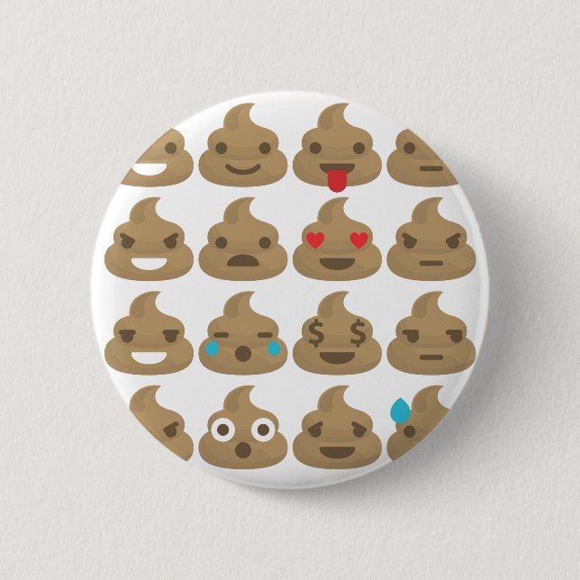 poop emojis 2 inch round button (Front)