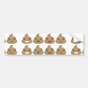 poop emojis bumper sticker