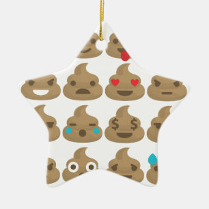 poop emojis ceramic ornament