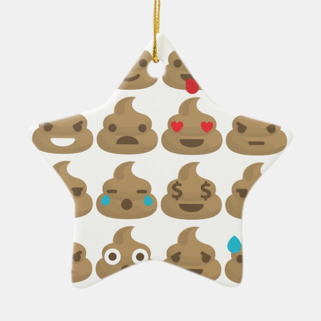 poop emojis ceramic ornament (Front)