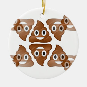poop emojis ceramic ornament