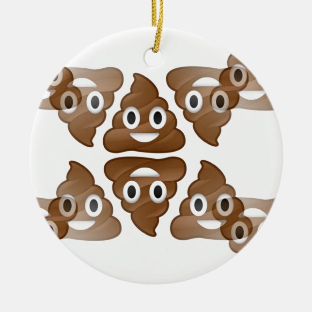poop emojis ceramic ornament (Front)
