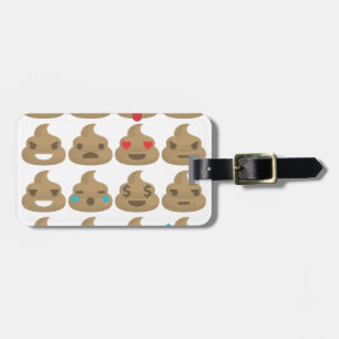 poop emojis luggage tag