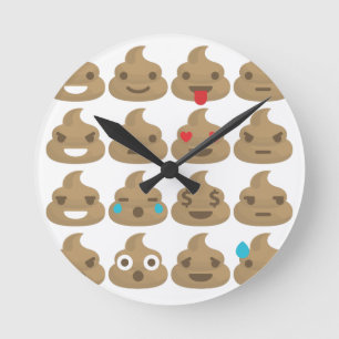 poop emojis round clock