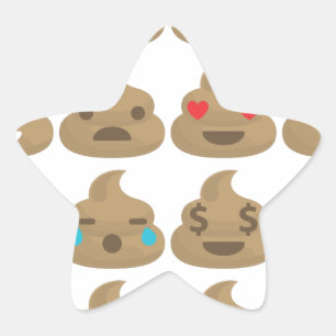 poop emojis star sticker