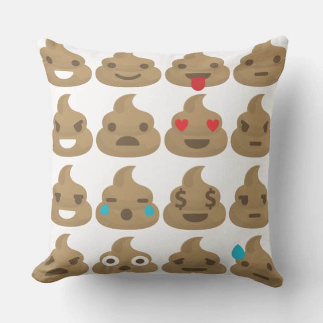 poop emojis throw pillow (Front)