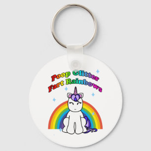 Poop Glitter Fart Rainbows Keychain