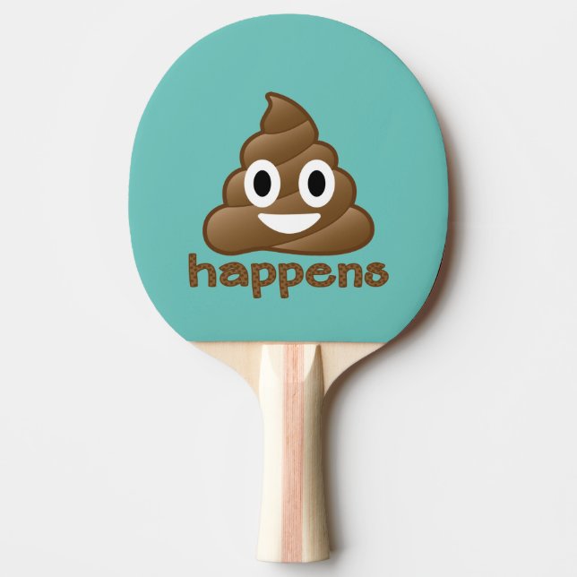 Poop Happens Emoji Ping Pong Paddle (Front)