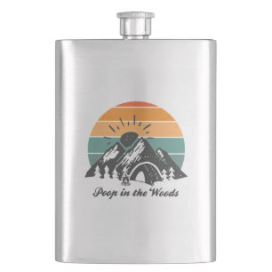 Poop In The Woods Hip Flask