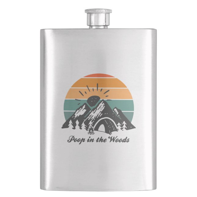 Poop In The Woods Hip Flask (Front)