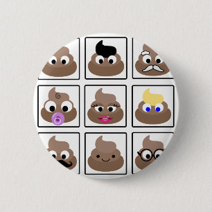 Poop Many Faces 2 Inch Round Button