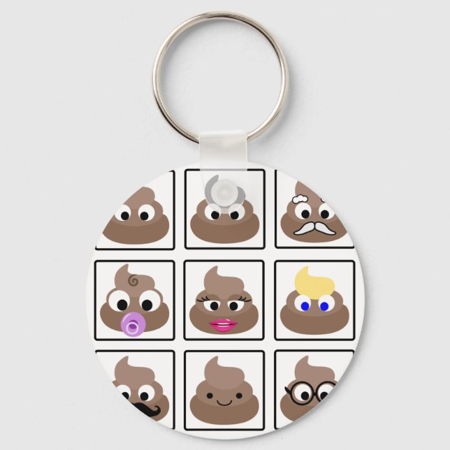 Poop Many Faces Keychain (Front)