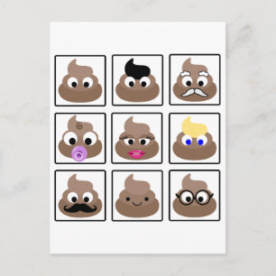 Poop Many Faces Postcard
