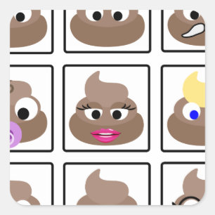 Poop Many Faces Square Sticker