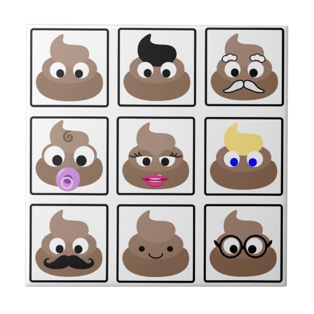 Poop Many Faces Tile (Front)